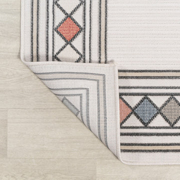 Sebastian High-low Modern Diamond Border Indoor/Outdoor Area Rug